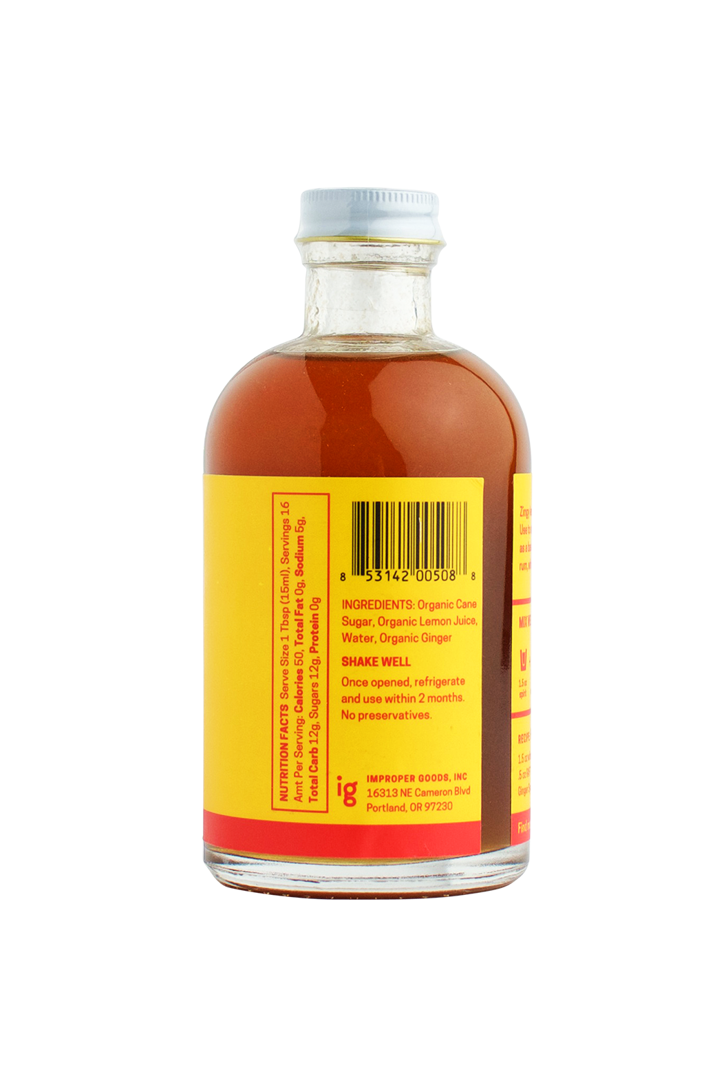 RAFT Lemon Ginger Syrup - Improper Goods, LLC